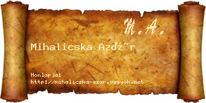 Mihalicska Azár névjegykártya